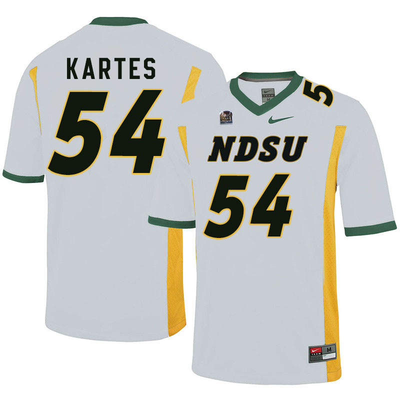 Men #54 Mitchell Kartes North Dakota State Bison College Football Jerseys Sale-White